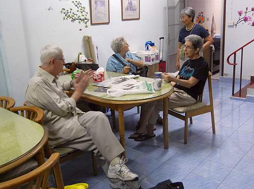 Chatting at the Maryknoll office